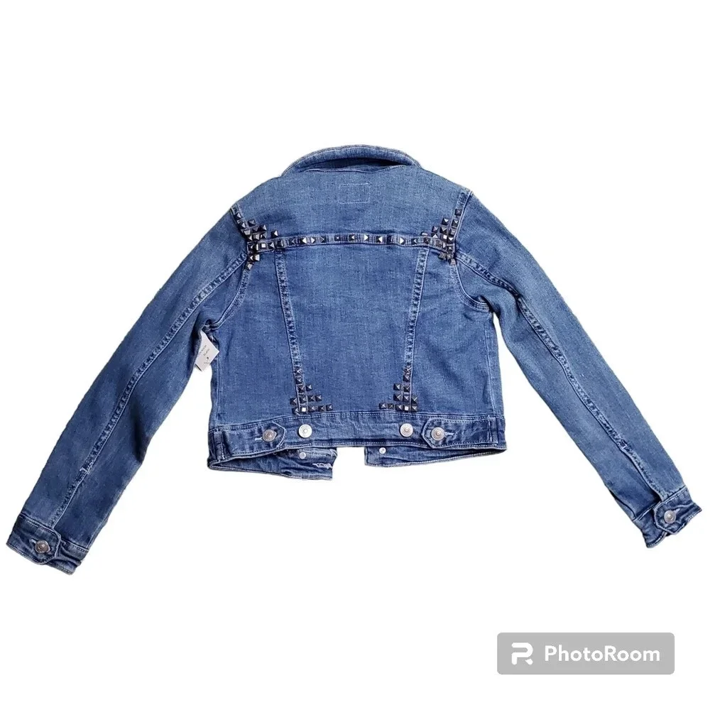 Hudson Mariah Crop‎ Denim Jacket W/ Faux Shearling Collar